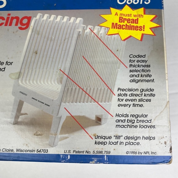 Presto Bread Slicing Guide 08615 Machine Vintage Slotted Loaf Tilt Kitchen Tool - Picture 9 of 12